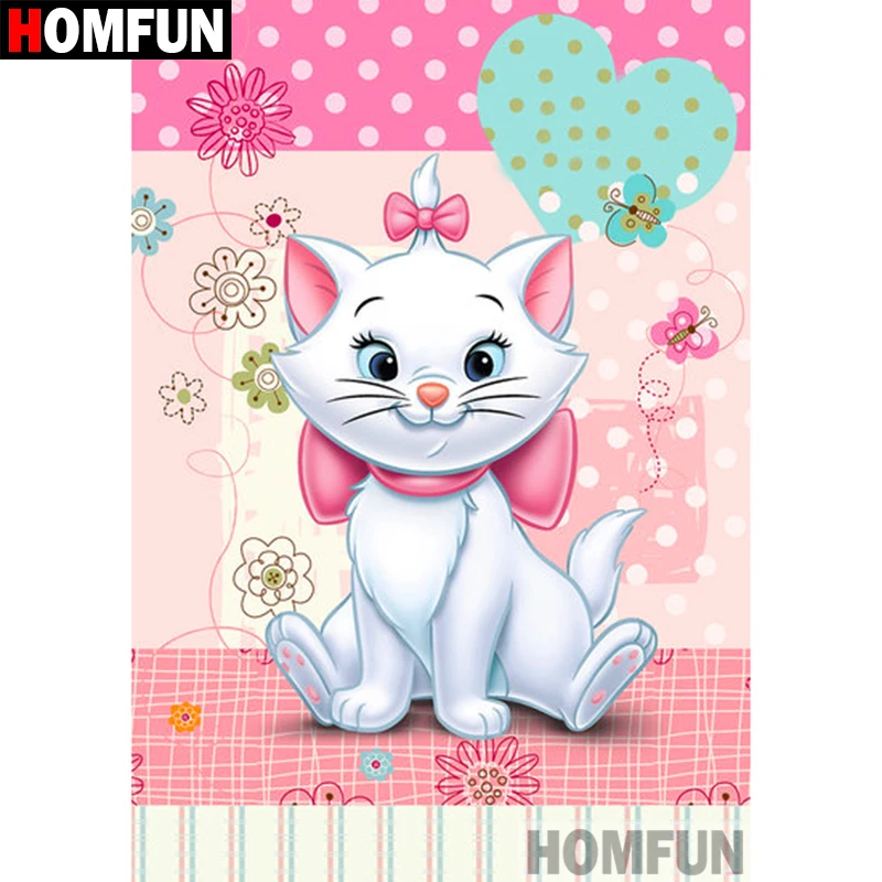 

HOMFUN 5D DIY Diamond Painting Full Square/Round Drill "Cartoon cat" Embroidery Cross Stitch gift Home Decor Gift A08384