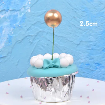 2.5cm Счастливое украшение для именинного торта флаг на день рождения, детский душ развлечение для детского праздника свадебные Пузырьковые шары украшения мини флаг двойные палочки - Цвет: 2.5cm
