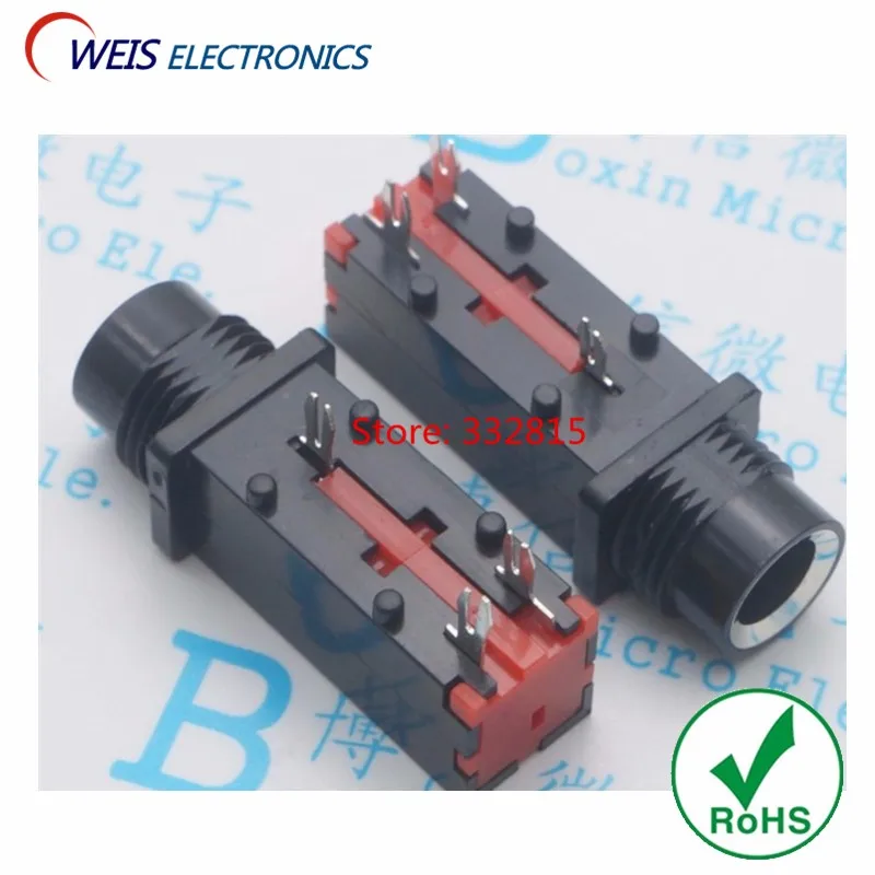 

100PCS 6.35MM MICRO PHONE INPUT JACK audio video socket 3PIN Female connector for sound Free shipping