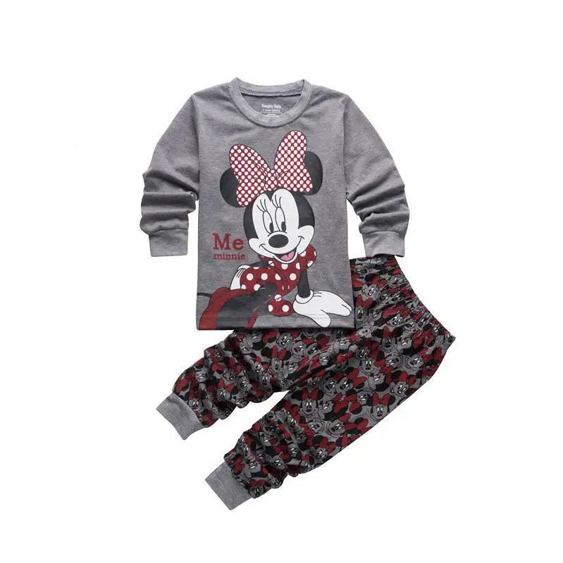 Хлопковая пижама с мини-мышкой на весну и осень Детская Пижама для девочек детей
