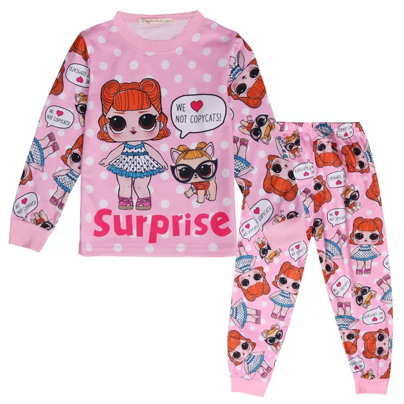 New surprise girl suit doll pajamas children's two-piece long-sleeved casual pants | Тематическая одежда и униформа