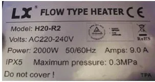 LX ванна обогреватель H20 R2 2 квт/220 в водонагреватель 2000 вт|heater|heater heaterheater water |
