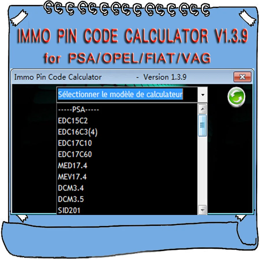 Горячая IMMO Pin-код калькулятор V1.3.9 для Psa Opel Fiat Vag