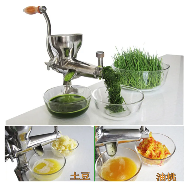 

Wheatgrass slow screw juicer stainless steel manual fruit vegetable wheat grass juice extractor juicing machine ZF