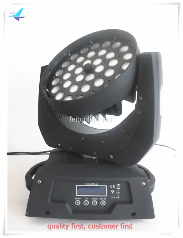 Бесплатная доставка 4 шт./лот LED Zoom Moving Head сценическое освещение 36x10 Вт RGBW DJ