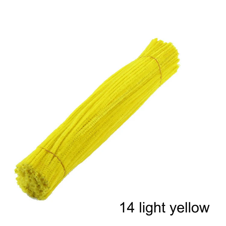 14 light yellow 50 шт. 30 см Красочные Синели стебли трубы Очистители детские развивающие игрушки ручной работы Рождество День рождения Декор DIY ремесло поставки - Цвет: 14 light yellow