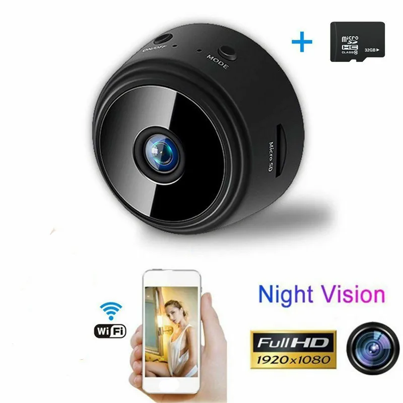 Мини-камера видеонаблюдения HD 1080P Wi-Fi с функцией ночного видения | Электроника