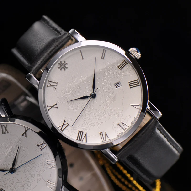 

Top Julius Man Woman Dragon Phoenix Couple Watch 4 Colors Simple Fashion Hours Dress Bracelet Leather Boy Girl Lovers Gift