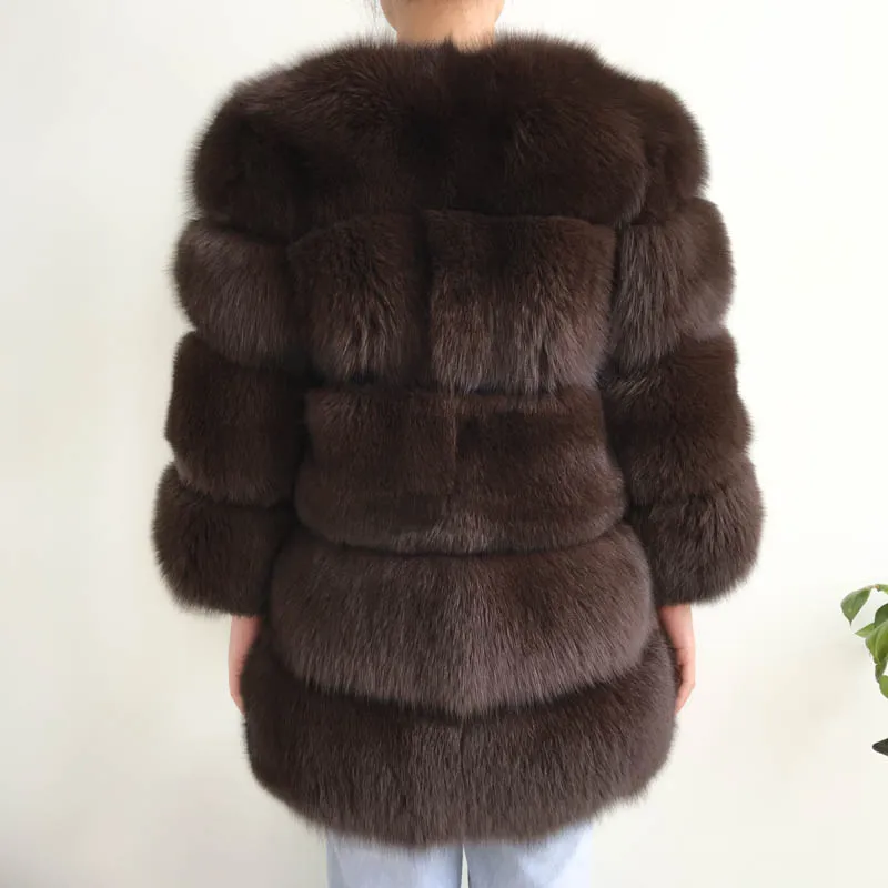 Женское зимнее пальто женская куртка из натурального Лисьего меха с мехом