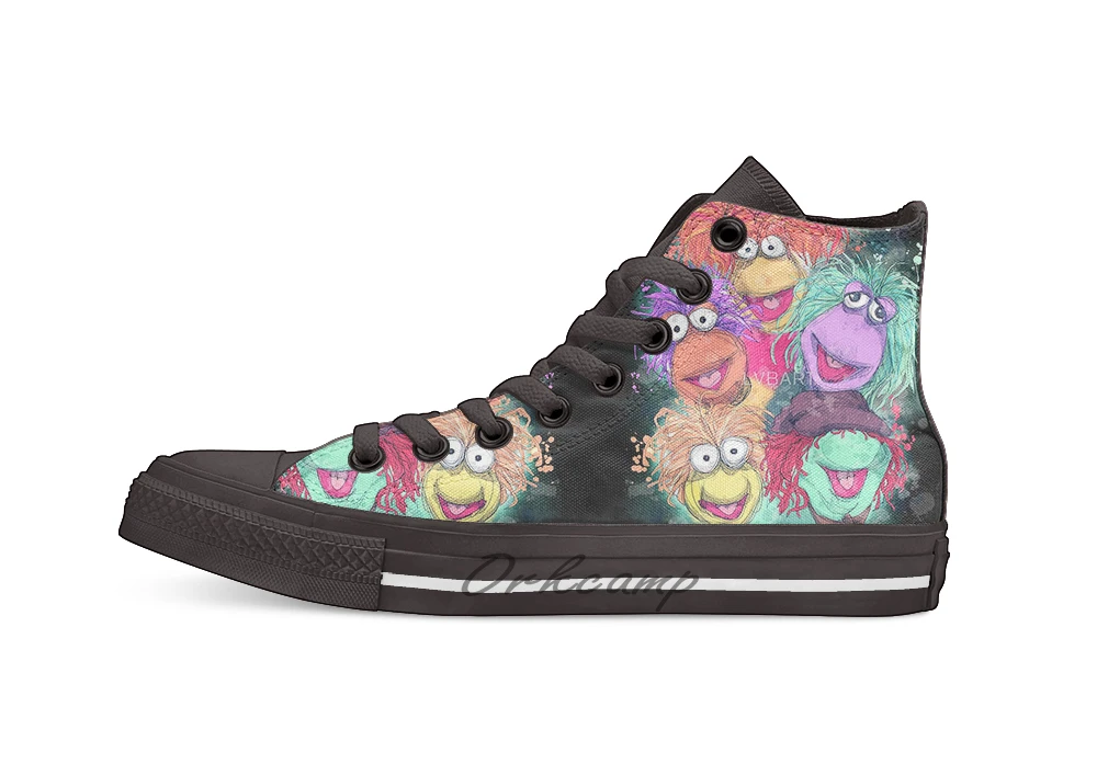Fraggle Rock Design дышащая Повседневная Высокая обувь на шнуровке холщовая обувь кеды