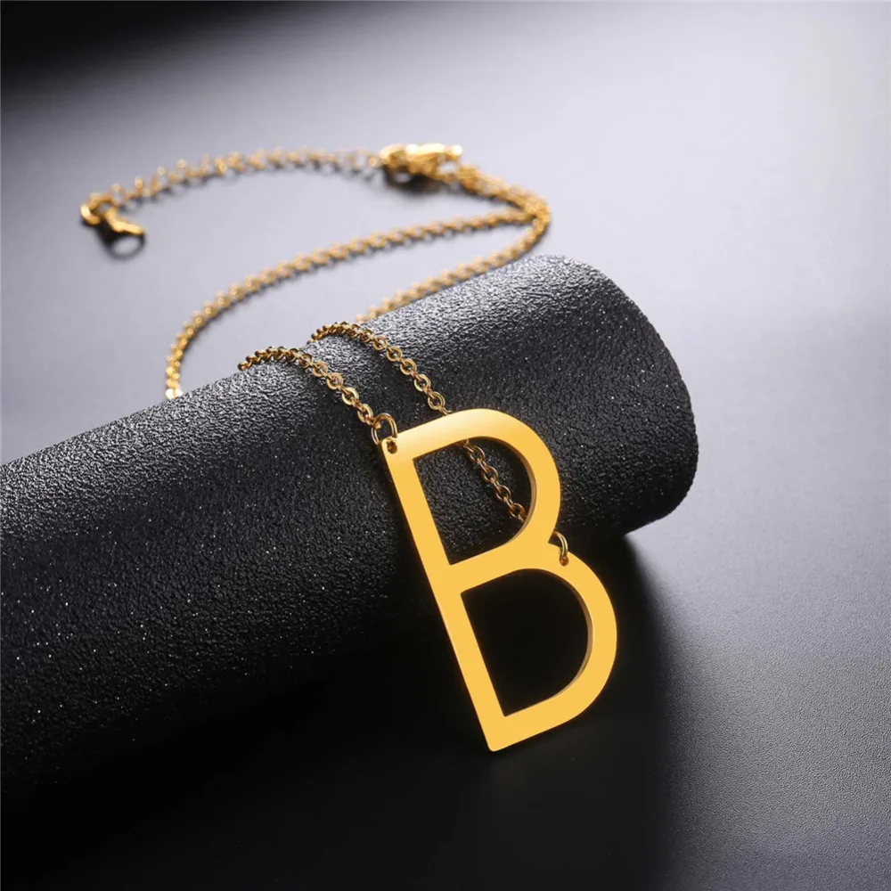 Модное ожерелье с 26 буквами алфавита из нержавеющей стали подвеска цепочкой