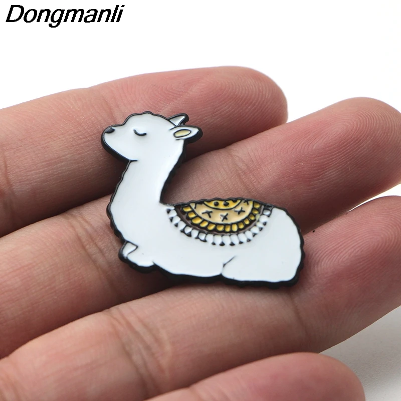P2260 Dongmanli милая детская лама металлические эмалевые булавки животные альпака