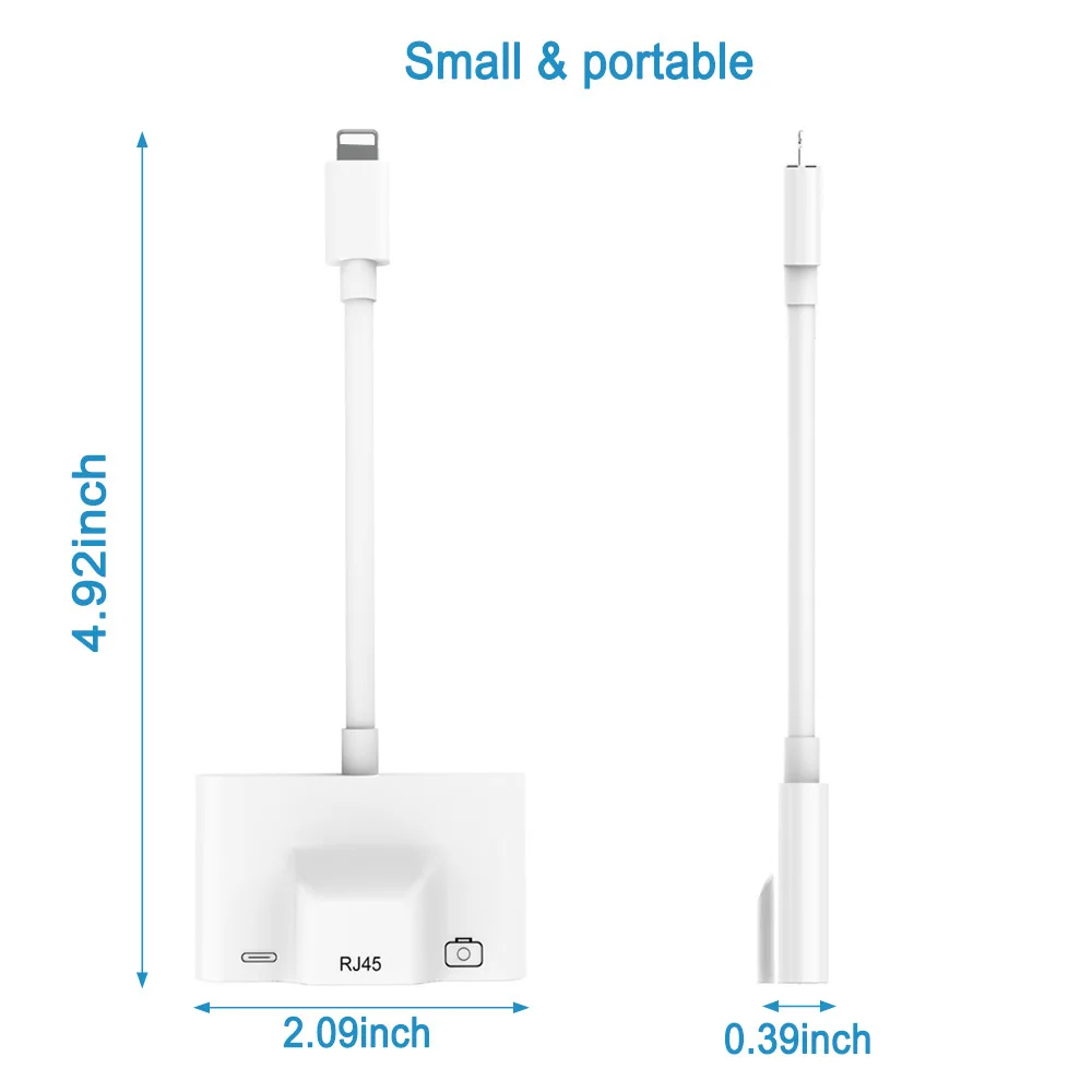 

RJ45 Ethernet LAN Wired Network Adapter,3 in 1 Wired Ethernet and USB3 Camera Adapter & Charger Port Compatible with iPhone/iPad