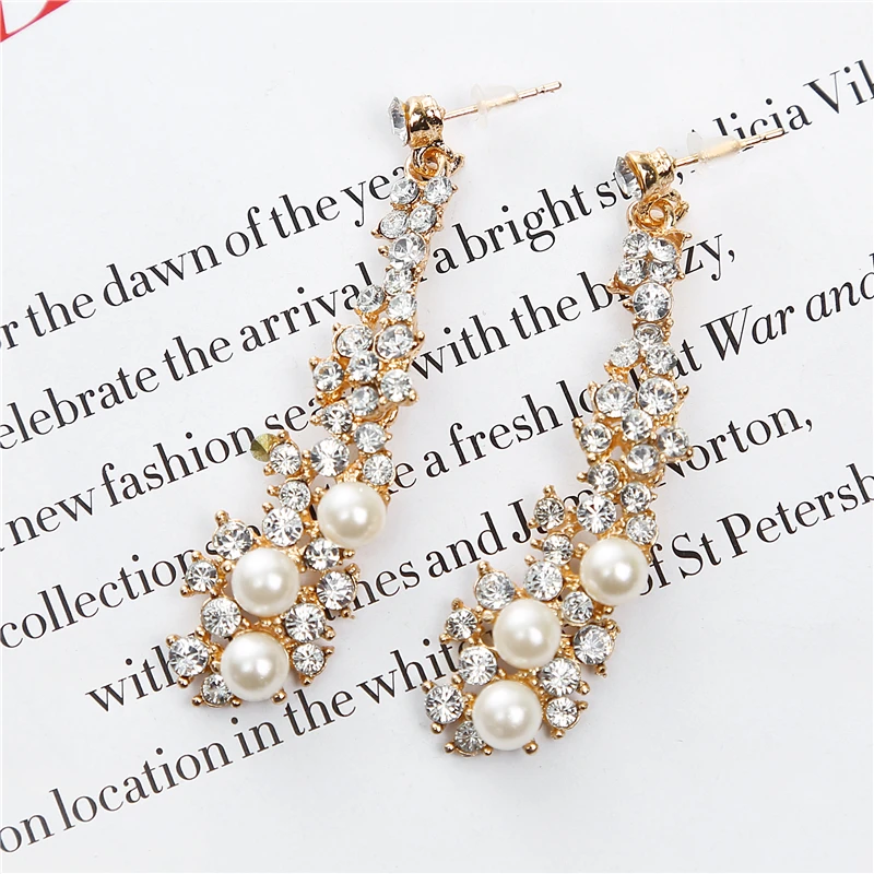 Женские серьги-подвески с кристаллами золотого цвета 2016 | Украшения и аксессуары