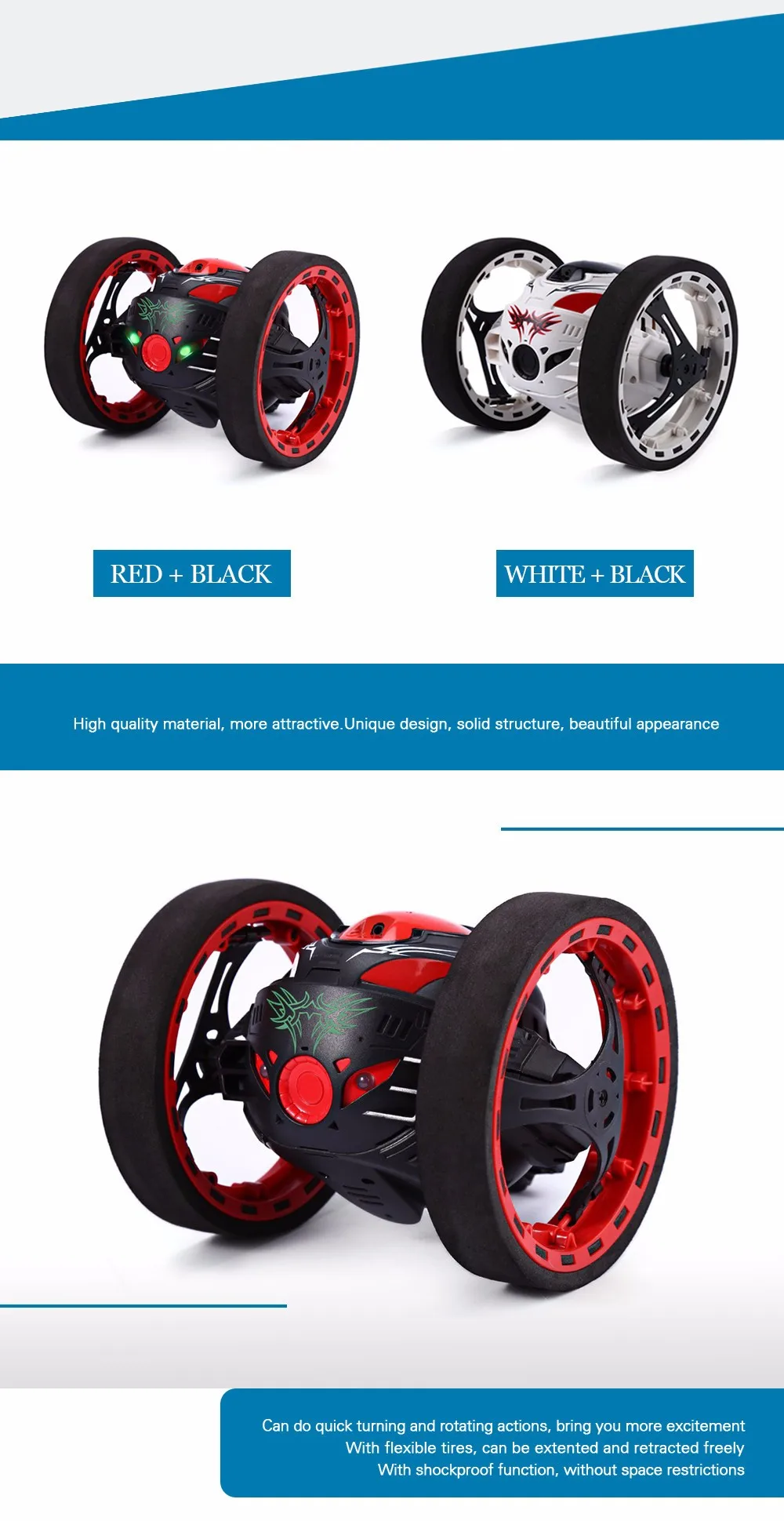 Abay SJ88 2,4 GHz RC Bounce автомобиль с гибкими колесами вращения светодиодный свет YH-03