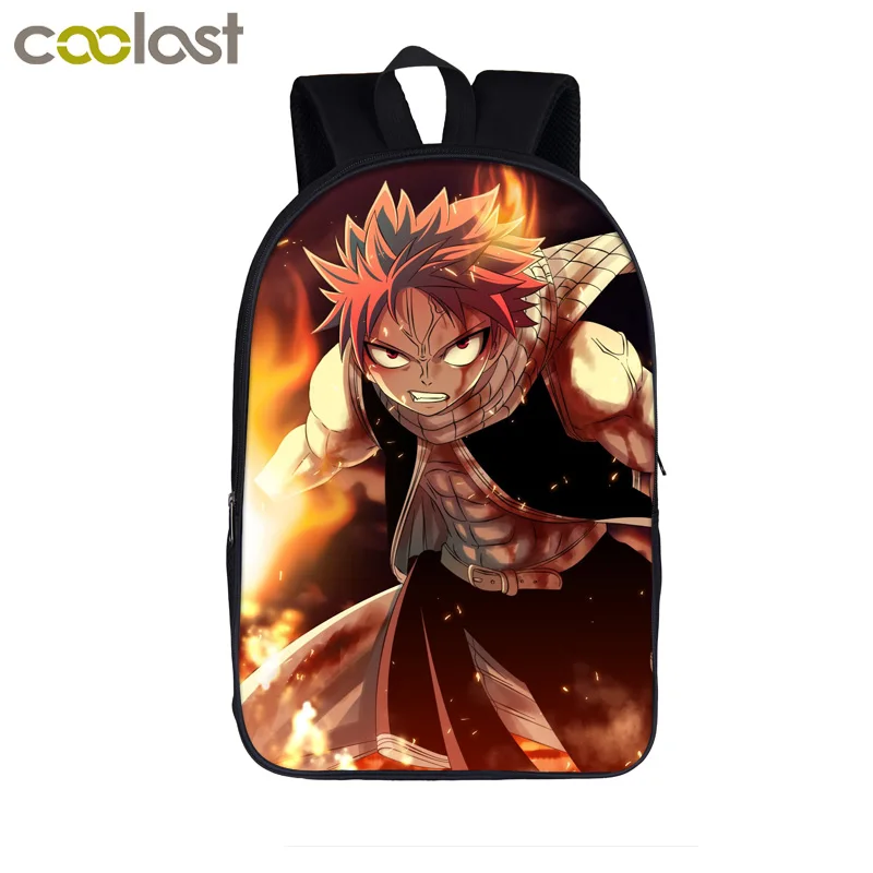 16FAIRYT09 Аниме Рюкзак "Хвост Феи" Natsu • Dragneel/Erza Scarlet школьные сумки для подростков мальчиков и девочек Школьный рюкзак для женщин и мужчин rucksac - Цвет: 16FAIRYT09