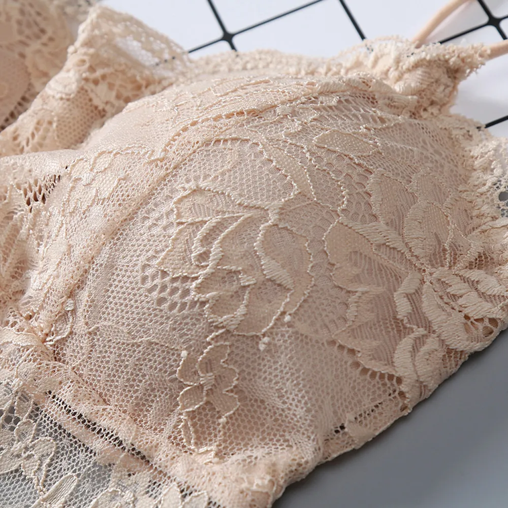 

JAYCOSIN Sexy Lingerie Lace Bralette Lady Braids Vest Have A Chest Pad Wearing Sports Floral Bra Camis Women Underwear Dropship