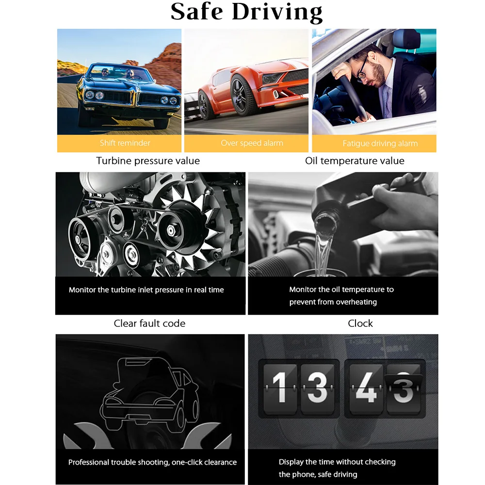 ANCEL A205 бортовой компьютер для автомобиля OBD2 цифровой измеритель расхода топлива