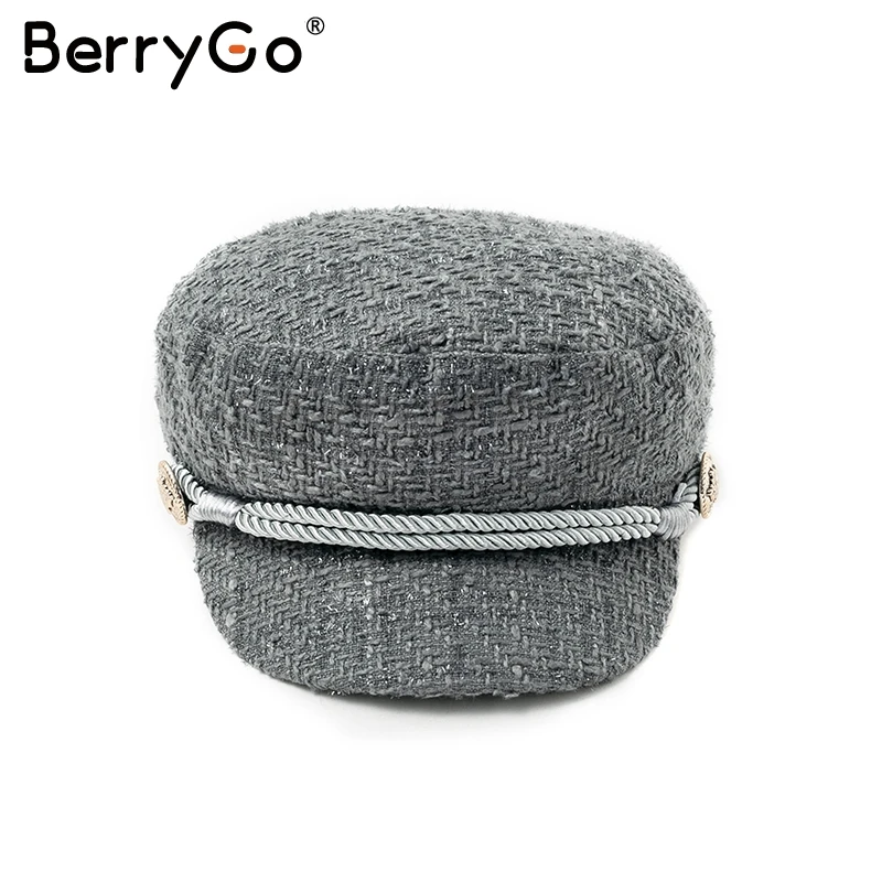 BerryGo Горячая тиснение козырек Военная Кепка женская шапка осень зима хлопок
