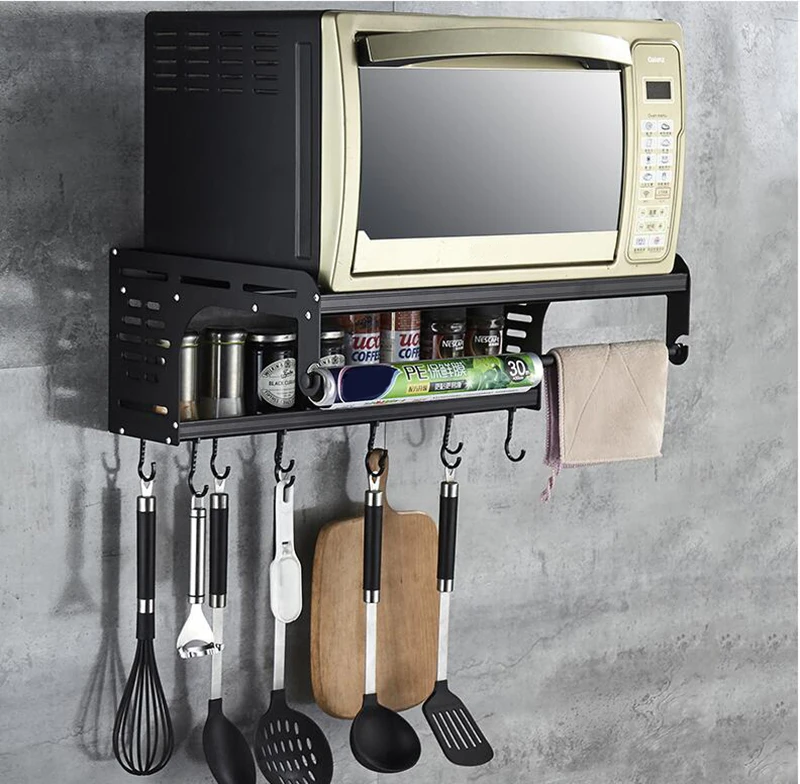 Двухэтажная стойка для микроволновой печи 304 из нержавеющей стали Монтажная