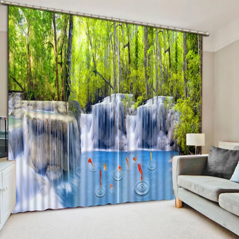 

3D curtain Classic Home Decor High Quality Costom waterfall custom curtain home bedroom decoration 3d Curtains For Living Room