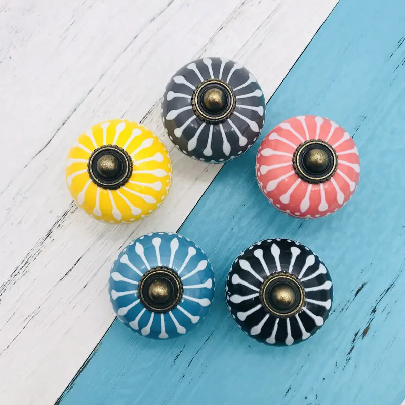 Mix Винтаж вид цветок Керамика ручки дверная ручка шкафчик шкаф с выдвижными