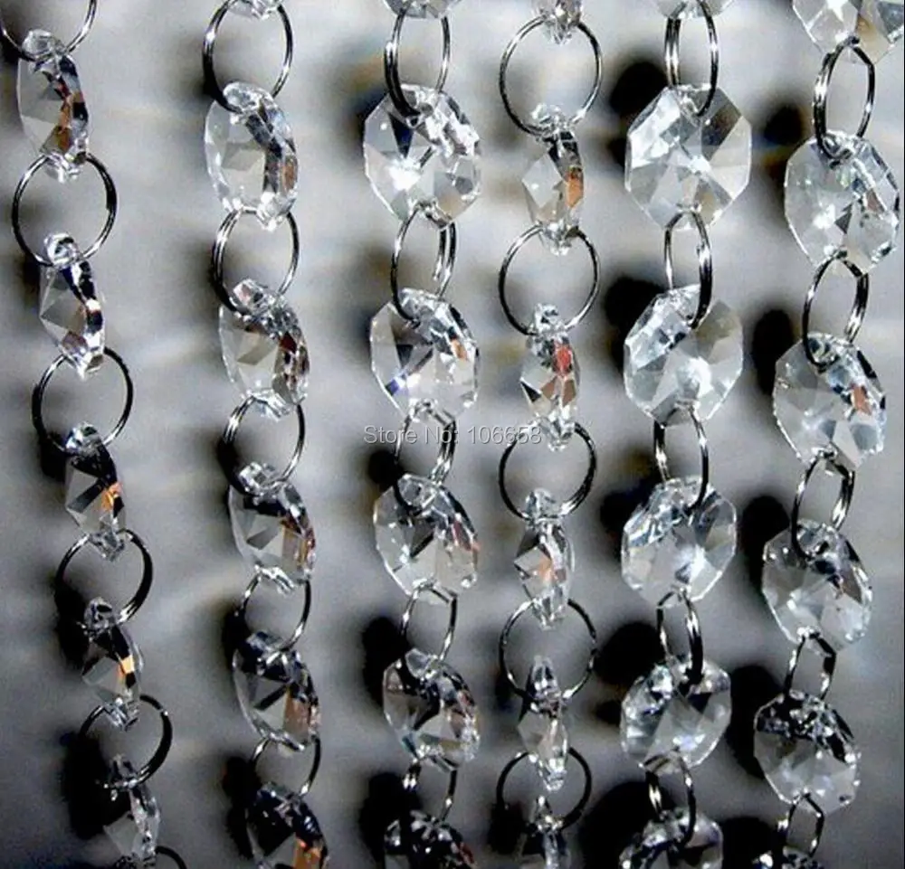 Восьмиугольная Акриловая Гирлянда с бисером 11 ярдов 16 мм блестящие вечерние