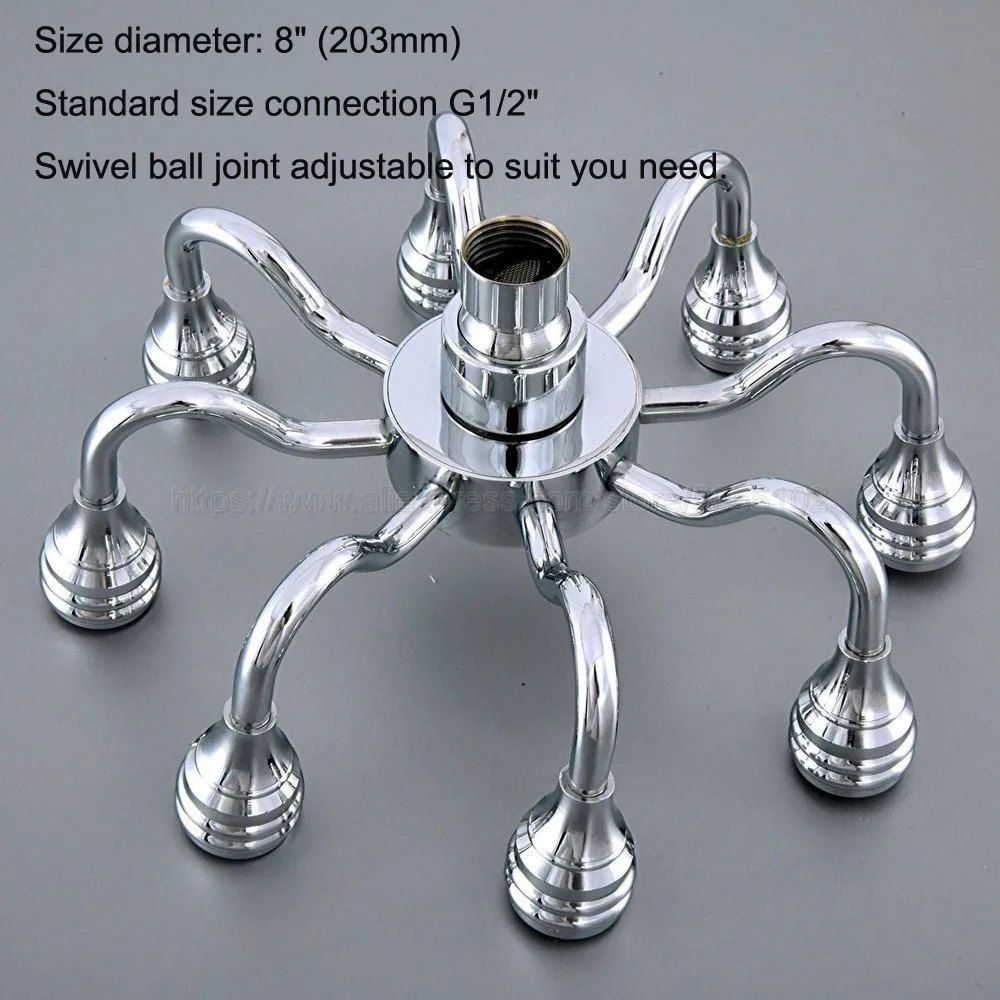 8 дюймов насадка для душа вода дожди полированная хромированная ванная душевая