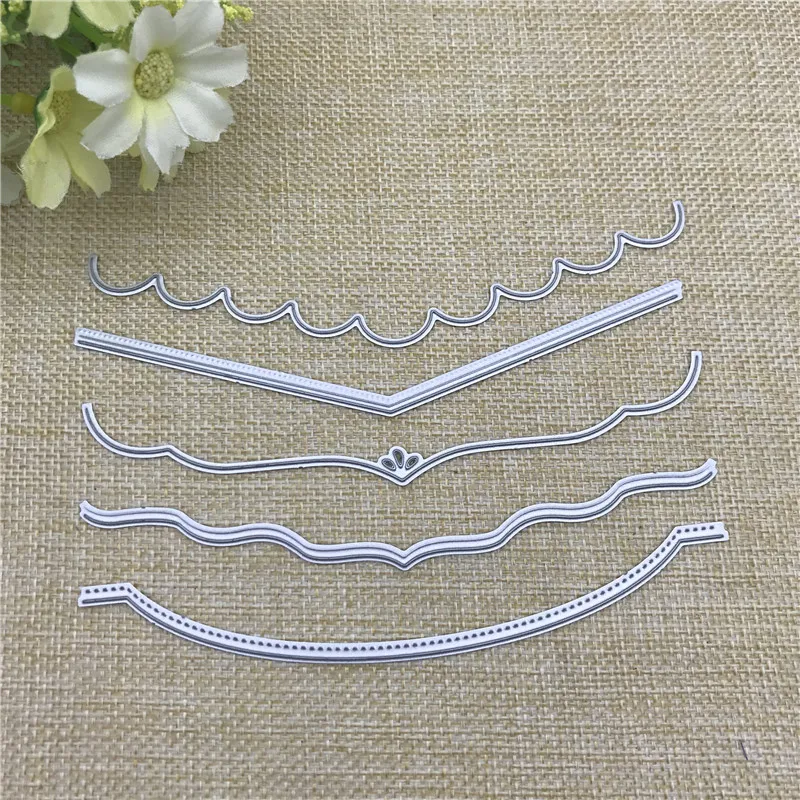 5pcs/Set Decorative Cards Edges Lace Metal Cutting Dies Stencils For Card Making Embossing Suit Paper Stamp DIY | Дом и сад
