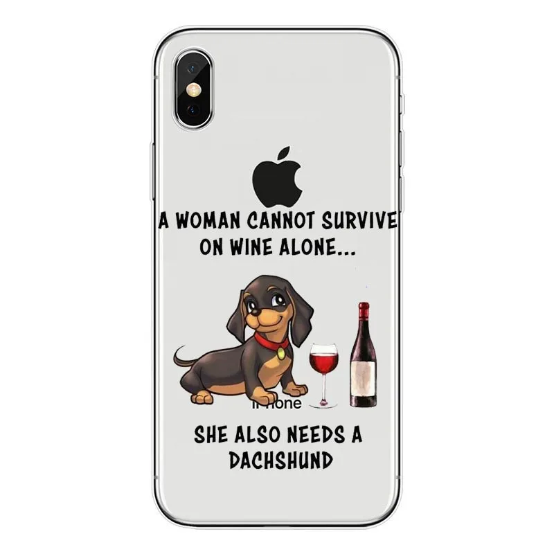 Силиконовый чехол с рисунком красивых мультяшных персонажей cao Dachshund Caso de Telefone