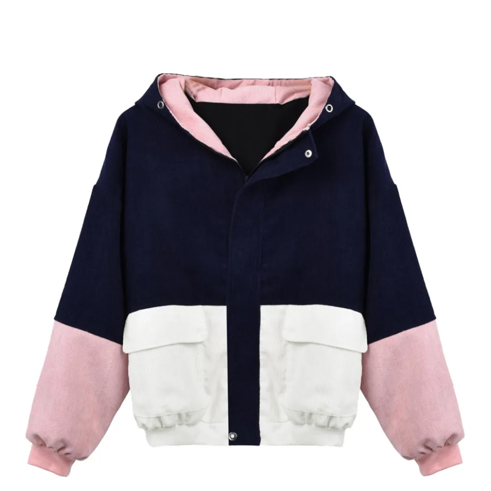 

2019 Corduroy Women Ladies Warm Coat jack Lapel Winter Outerwear Women Winter Tops Long Sleeve Hooded coat free shipping 3.8