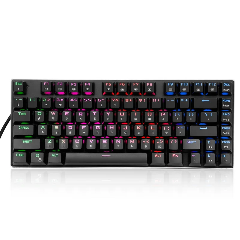 

Russian 81 Keys RGB Mechanical Keyboard Outemu Blue Switch Gaming Illuminate Growing Backlit Backlight Keyboards Russia Layout