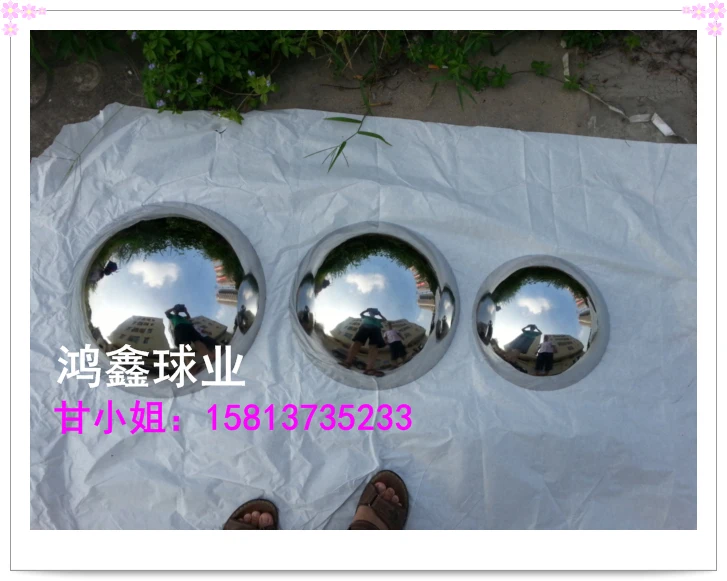 Stainless steel hemisphere The hollow spheres Decorative half sphere China life insurance mark