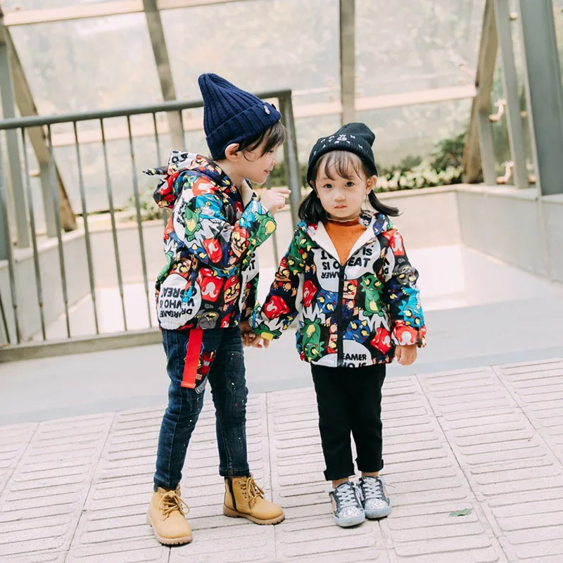 

Children Jacket Coat Autumn Spring Fur Kids Warm Thick Velvet Hoodies Baby Boys Girls Full Print Outerwear Unisex Clothes 3 year
