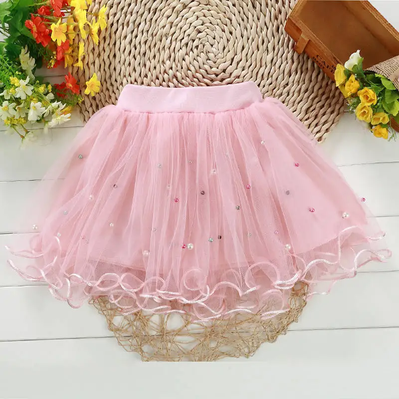 Girls Skirts Wild Treasure Children's Fluffy Skirt Kids Princess Dance Short Summer 2019 Toddler Lovely Pearl | Мать и ребенок