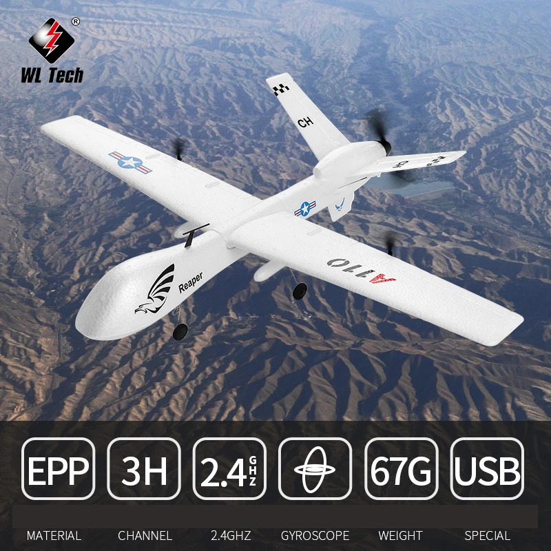 Новинка WLtoys радиоуправляемый самолет с неподвижным крылом XKS A110 MQ9 Flighter 3CH 2 4G