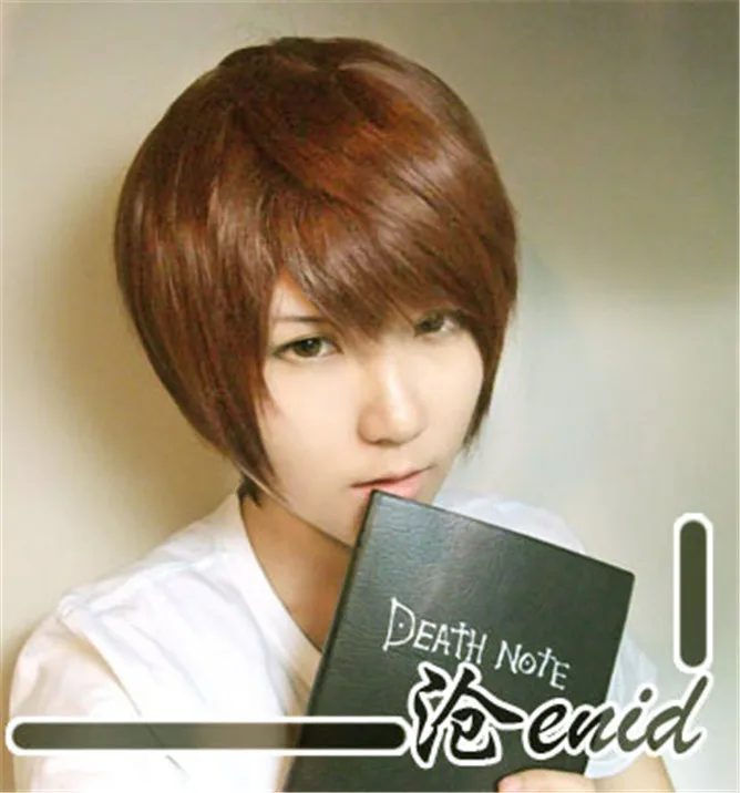 Death Note Yagami Light Cosplay Wig Golden Brown Heat Resistant Hair Peluca Costume Wigs+ Wig Cap