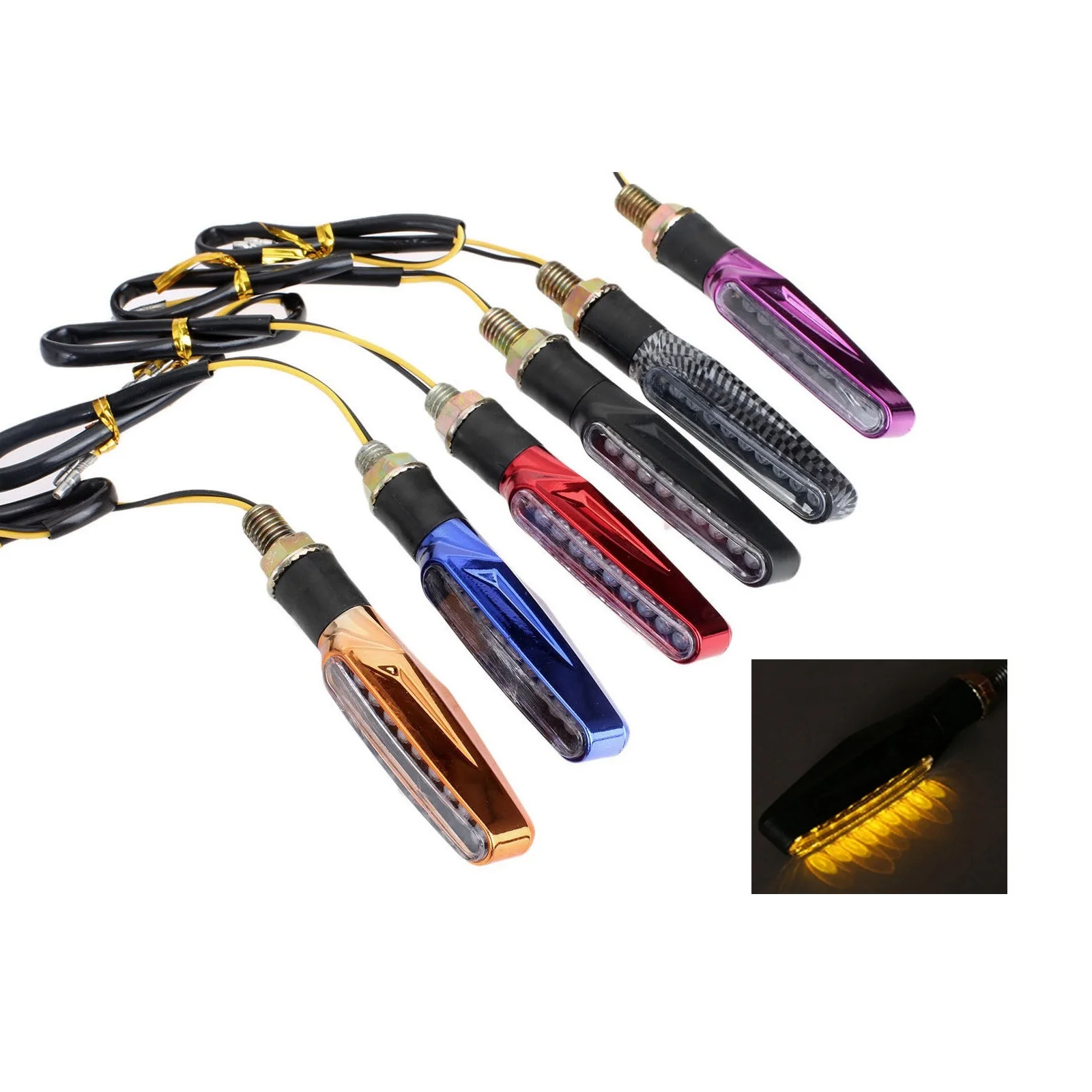 Универсальные мотоциклетные Светодиодные поворотники 2 шт. 12 В мигающие задние