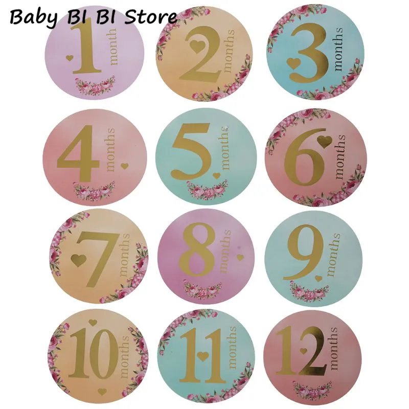

Baby Photography Milestone Memorial Monthly Newborn Kids Commemorative Card Number Photo Props Accessories Month Sticker