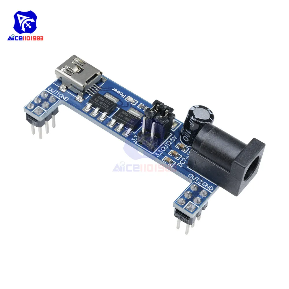 Diymore мини USB Питание модуль постоянного тока 3 V 5V для макет MB 102 MB102|module dc|breadboard power