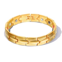 fashion top quality men bracelet bangles health hologram magnets bracelets for women jewelry gold silver color unisex bracelets