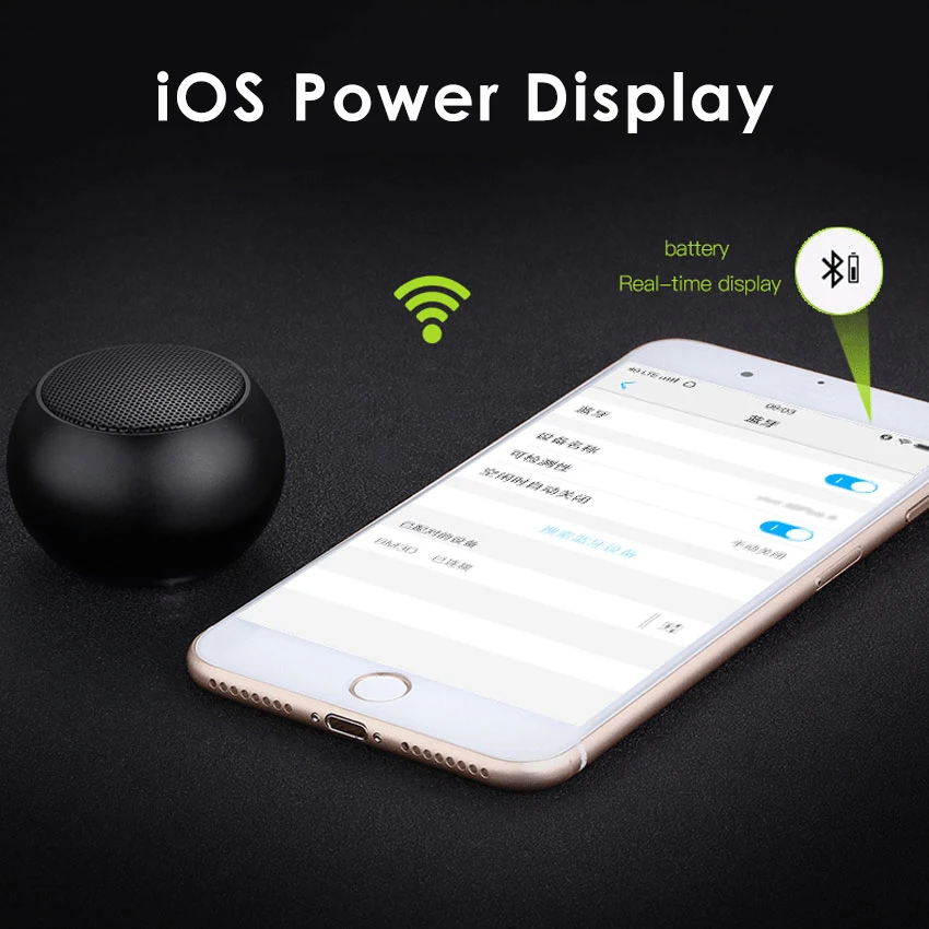Портативная Bluetooth Колонка Aimitek BM3D Mini TWS беспроводная стерео колонка с сабвуфером