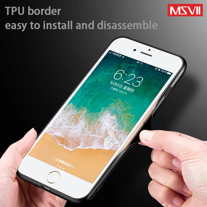 Оригинальный Msvii Роскошный чехол для iPhone 7 8 плюс тонкий ультра полная защита Tup