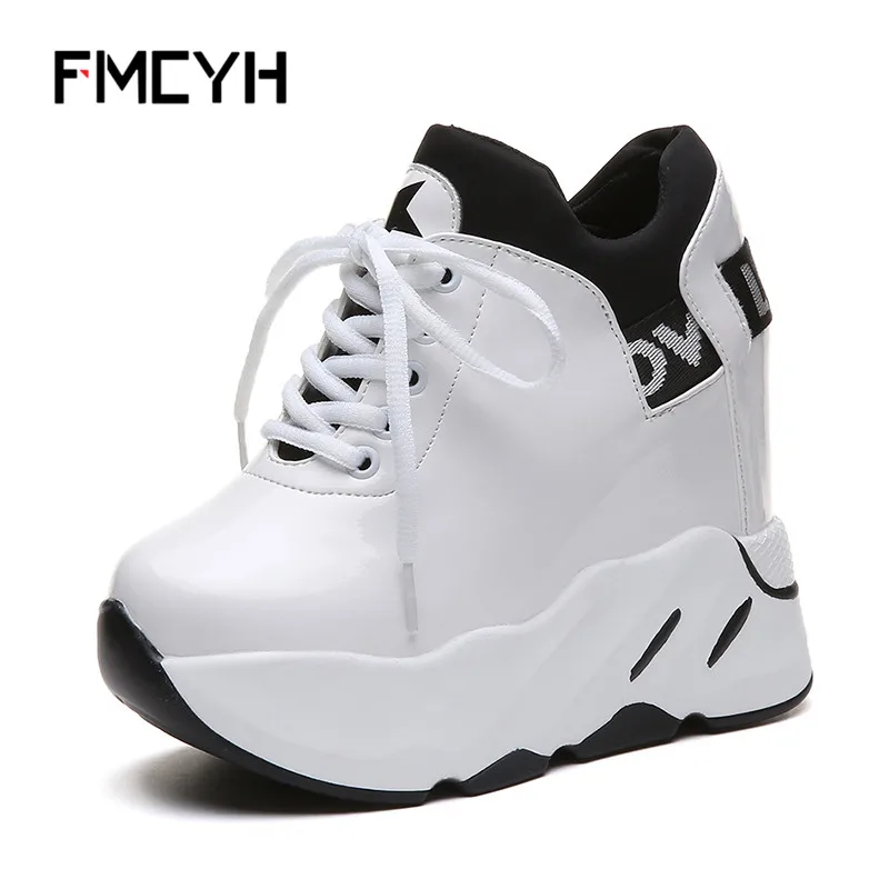 FMCYH Casual Women Leather Shoes Height Increasing Ladies Footwear Platform Wedge Female Outdoor Girl's Women's Sneaker | Обувь