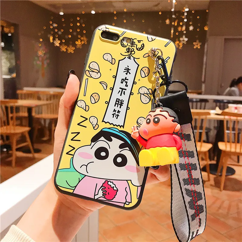 Для iPhone 11 pro 6 7 8 Plus X Maruko чехол для телефона plus XR XS MAX Crayon Shin-chan rope doll Мягкий