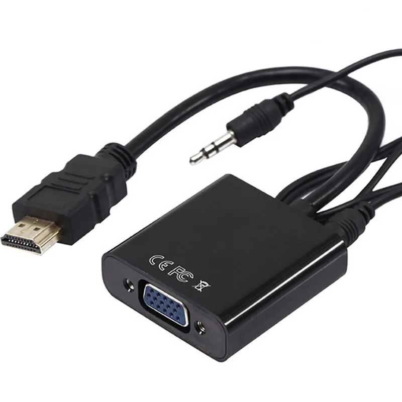 Адаптер конвертер HDMI Male VGA Female с аудиокабелем HD высокоскоростной поддержкой