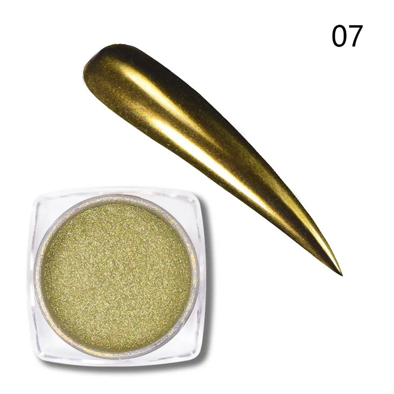 BeautyBigBang 1 коробка 1 г зеркальные Блестки для ногтей Пудра хромированный пигмент для маникюра украшения ногтей Блеск для ногтей - Цвет: 07