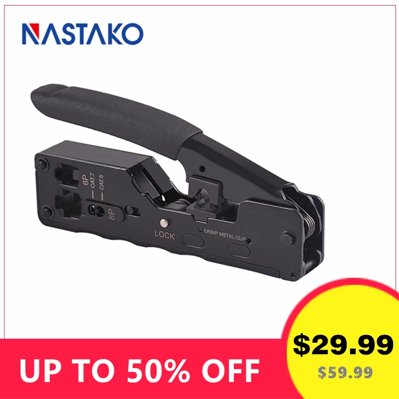 RJ45 инструмент сетевой обжимной инструмент RJ45 комплект для обжима для RJ45 Cat7 Cat6 Cat5 разъем сетевой кабель мульти обжимной металлический зажим