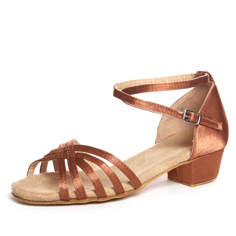 Dance Shoes Christmas Gift Ballroom Latin Kids Satin Suede Oxfords Low Wear Resistance Low Price Wholesale Hot Practice HEEL 3.5