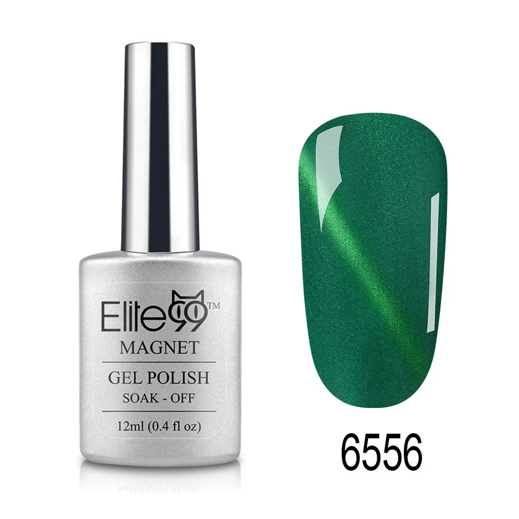 6556 Elite99 12ml Cat Eye Gel Nail Polish Soak Off Magnetic UV Gel Varnish Nail Art Manicure Gel Semi Permanent 3D Effect Gel Lacquer - Цвет: 6556